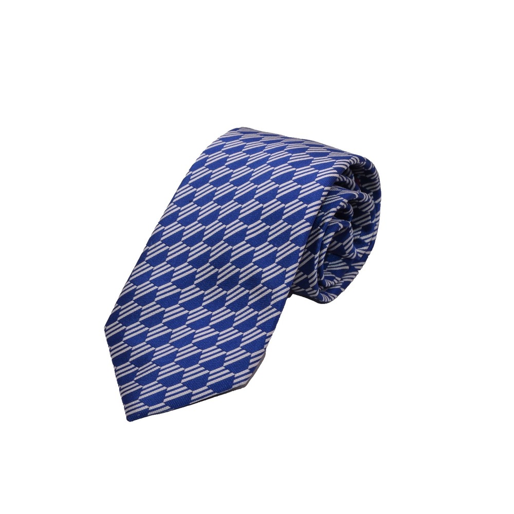 Charles Tyrwhitt 100% Silk Men's Tie Blue Geometric Woven